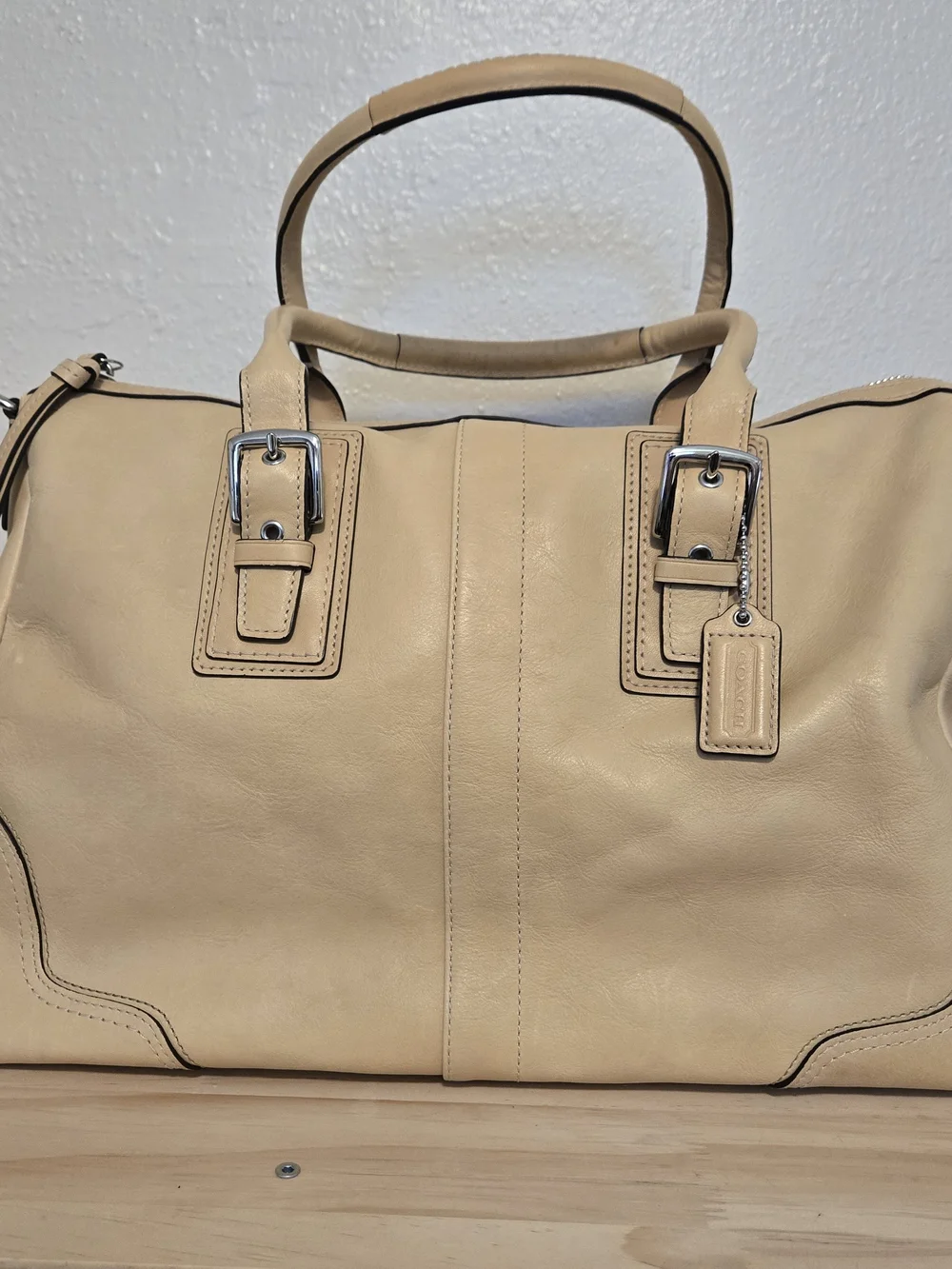 Coach Hamilton Leather Satchel with Silver Hardware